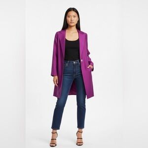 Mariko Silk Jacket in Dark Magenta Size L